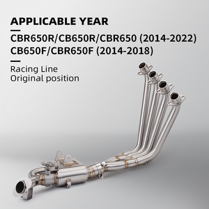 Adapté à la CBR650F CBR650 CB650F, tuyau avant, échappement complet, soupapes pour contrôler le son, s'adapte au silencieux d'origine - Product Image 2