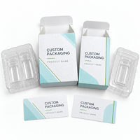Boîte d'emballage en carton personnalisée avec insert en PET transparent et étiquettes adhésives