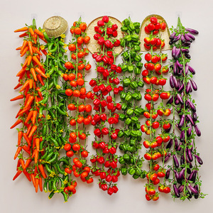 Artificial Vegetable Strings With Chili Peppers Corn Garlic For Farmhouse Restaurant Decorations Indoor Use - Product Image 4