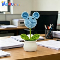Plante en pot éléphant bleu au crochet faite à la main, écologique, pour la décoration de bureau, vente en gros, fournisseur en vrac, fabricant OEM ODM