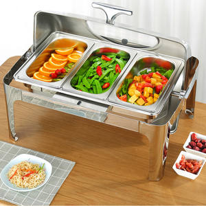 Restauration commerciale en acier inoxydable 201 ustensiles de cuisine 9L hôtel métal Buffet plus chaud <span class=keywords><strong>bougie</strong></span> marmite <span class=keywords><strong>chauffe</strong></span> Restaurant fournitures - Product Image 4