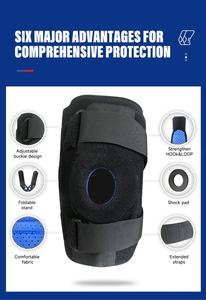 Genouillère articulée de protection sportive haut de gamme avec stabilisateurs latéraux, compression, taille unique, légère, respirante, protection professionnelle - Product Image 6