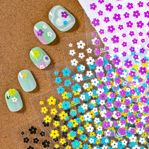 Autocollants pour ongles en gros, motifs floraux, décoratifs pour manucure DIY, collection été - Product Image 3