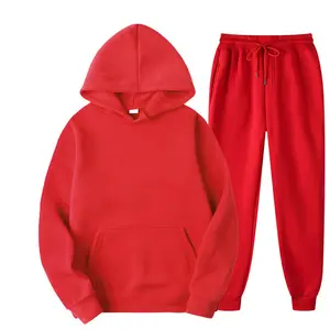 Yüksek kaliteli süblimasyon boşlukları Hoodie seti pamuk % 100% Polyester özel tasarım erkek hoodies ve tişörtü