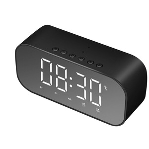 Reloj Despertador S5 con Espejo y Altavoz, con Pantalla de Temperatura, Forma Ovalada, Alimentado por USB, Reloj de Escritorio - Product Image 5
