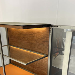 מודרני מותאם אישית מבריק גבוהה צבוע אלומיניום סגסוגת זכוכית ארון עבור וילה בית מלון חדר שינה ובית שימוש סלון - Product Image 3