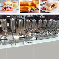 Machine à garnir les churros en acier inoxydable 5L*3 avec 3 buses, manuelle, pour crème, idéale pour les boulangeries
