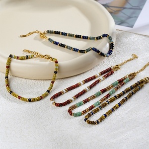 Conjunto de pulsera de aniversario de moda para mujer hecha a mano a la moda, cuentas originales multicolores, pulseras de cuentas de piedra de lapislázuli Natural - Product Image 2
