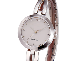 Jam Tangan Wanita Model Gelang Kecil Bahan Stainless Steel dengan Mesin Citizen Tahan Air untuk Pergelangan Tangan Kecil