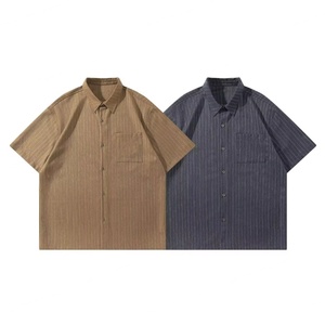 T-shirt à manches courtes en coton 100% gris café, coupe classique, respirant, imprimé en sérigraphie avec logo personnalisé, ensemble d'été - Product Image 4