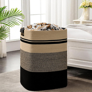 <span class=keywords><strong>Panier</strong></span> à <span class=keywords><strong>linge</strong></span> tissé de grande taille, vente chaude 2025, corde de coton, <span class=keywords><strong>panier</strong></span> de rangement pour vêtements, <span class=keywords><strong>panier</strong></span> de rangement pour jouets - Product Image 3