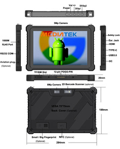 Giá rẻ nhất nhà máy 10.1inch android12 dual-band Wifi Rugged máy tính bảng với USB2.0 type-một máy chủ/Micro HDM-I/DC cổng phía sau 16.0MP máy ảnh - Product Image 4