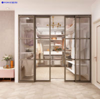 Armoire coulissante moderne en bois, personnalisable, réglable, extensible, verrouillable, avec design multi-murs, pour chambre à coucher, avec penderie intégrée et design élégant