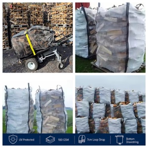 Saco de Leña Ventilado de 2000 kg, Bolsa Grande de Malla para Leña, Saco <span class=keywords><strong>Jumbo</strong></span> FIBC, Tratado con Protección UV, Reutilizable, Resistente, Saco de Leña - Product Image 4
