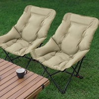 Chaise de jardin pliable légère et stable à dossier haut rembourré, réglable sur quatre positions, pour l'extérieur, le pique-nique, le camping et la plage