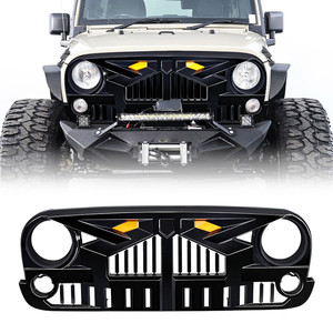 Nueva Parrilla Delantera Estilo Imperio en Negro Mate OEM ODM con Luces Indicadoras Ámbar 2007-2018 para Wrangler JK, Accesorios Exteriores para Automóviles - Product Image 2
