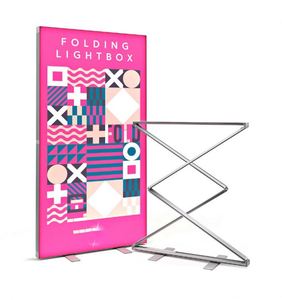 ป้ายไฟ LED แบบพับได้ ดีไซน์ใหม่ สำหรับงานแสดงสินค้า โฆษณา ผ้าพิมพ์ลายสองด้าน - Product Image 1