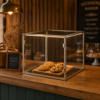Vitrine à gâteaux élégante, meuble de boulangerie en fer forgé, 1 niveau, dimensions personnalisées, comptoir buffet, présentoir à desserts