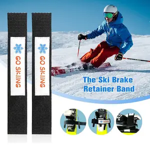 Sangle de retenue de ski en polypropylène extensible réglable avec bandes de retenue de frein de fixation de ski à crochet et boucle