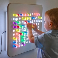 Juegos de Pared Interactivos para Niños, Tablero de Pernos Acrílicos con Luces LED, Equipo Sensorial para Habitaciones Infantiles y Niños con Autismo