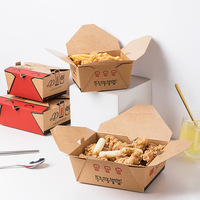 Boîte alimentaire en carton jetable de qualité alimentaire imprimée sur mesure pour les repas à emporter, les restaurants de restauration rapide, les cafés, la restauration en plein air