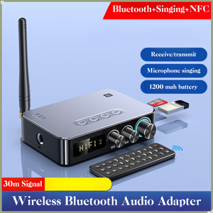 Adaptateur Audio sans fil <span class=keywords><strong>Bluetooth</strong></span> NFC, 30 mètres, récepteur et émetteur stéréo, faible latence, prise AUX <span class=keywords><strong>3</strong></span>.5mm, pour haut-parleurs, PC, TV - Product Image 1