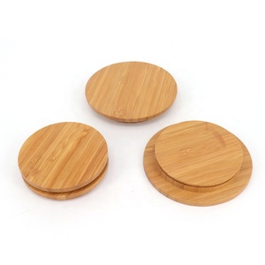 Wholesale Wooden Storage <b>Lids</b> Flip Top Cap Bamboo or Wood Round Turned Cups Pilfer Proof Mason Jar Wood <b>Lid</b> - Product Image 4