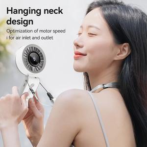 Ventilador de Mano de Alta Velocidad con Pantalla Digital, Mini Ventilador Portátil Recargable Tipo-C, Plegable de Escritorio, 100 Niveles, Ventilador de Cuello Colgante - Product Image 4