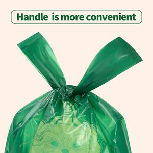 Sacs à déjections canines biodégradables en amidon de maïs, compostables, écologiques, à faible MOQ, en vrac, avec poignées - Product Image 4