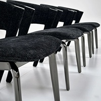 Chaises de salle à manger de style italien en acier inoxydable de luxe, revêtement en tissu, design minimaliste non réglable, meubles pour la maison