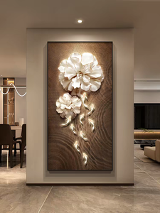 Arte Mural Impreso de Alta Definición para Decoración de Sala de Estar Moderna - Cuadro Decorativo con Fondo de Mariposas y Flores - Product Image 5