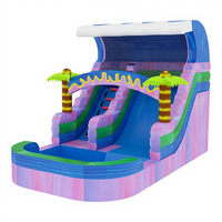 Toboggan aquatique gonflable en PVC en forme de palmier 6x3,5m pour événements ludiques extérieurs, usage commercial, 5-10 passagers