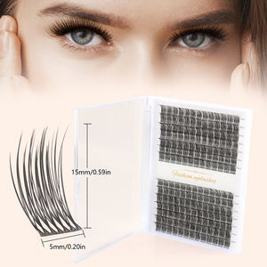 Kits de Extensiones de Pestañas 3D Fluffy DIY, Pestañas en Racimo PBT de 9-15mm con Curvatura C y D, Sellador Natural, Pinzas, Removedor de Pegamento para Pestañas, Negro - Product Image 4