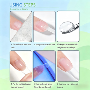 <span class=keywords><strong>Gel</strong></span> UV Adhésif Solide 5ml pour Ongles, Sans Coulissement, <span class=keywords><strong>Gel</strong></span> de Modelage Longue Durée pour Extension d'Ongles à Presser, <span class=keywords><strong>Manucure</strong></span> DIY, Colle Diamant - Product Image 6