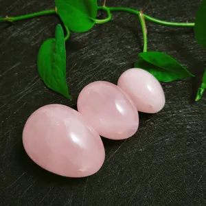 HY Yoni pembentuk vagina telur wanita, alat latihan Kegel telur cinta kuarsa mawar batu kristal alami kebersihan bola Yoni S M L