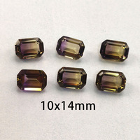 Piedra de Cuarzo Bicolor Sintética Ametrina Corte Esmeralda de 8x10mm a 12x16mm, Gema Suelta para Fabricación de Joyas