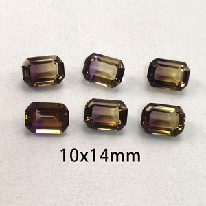 พลอยอะเมทรินสังเคราะห์ทรงเหลี่ยมมรกต สองสี ขนาด 8x10 มม. ถึง 12x16 มม. พลอยหลวมสำหรับทำเครื่องประดับ - Product Image 2
