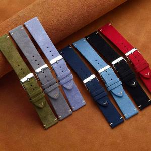 14/16/18/20/22mm Breathable Suede Soft Leather Luxury Hand-<b>Stitched</b> Smartwatch <b>Watch</b> Bands - Product Image 2