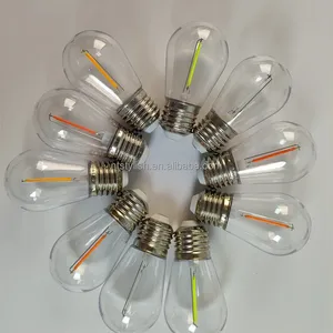 Toptan fabrika sıcak renk E26 değiştirme 1W 2700k S14 ev restoran süslemeleri için led filament ampul