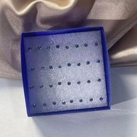 Pendientes de Botón con Aguja de Plástico, Éxito de Ventas Estilo Coreano, Venta Directa de Fábrica, con Pequeños Diamantes de Imitación para Mujeres y Estudiantes, Moda Transfronteriza