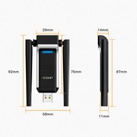 Heeda — carte réseau sans fil RTL8812BU, haute vitesse, Dongle USB, adaptateurs WiFi, avec antenne externe pour PC, ac1200 mbps
