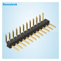 Denentech disesuaikan 2.54mm satu baris sudut kanan DIP Pin konektor Header 2.54mm UNTUK PCB
