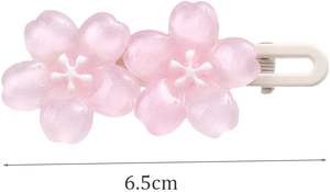 Lot de 2 pinces à cheveux 2026 Jelly Sakura Ins pour fille, style estival doux, accessoires floraux, pinces latérales pour franges d'étudiante - Product Image 2