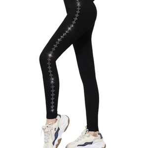 KTS533 Leggings Senza Cuciture con Logo Personalizzato OEM, Foderati <span class=keywords><strong>in</strong></span> <span class=keywords><strong>Pile</strong></span> Spesso con Strass, <span class=keywords><strong>Collant</strong></span> da <span class=keywords><strong>Donna</strong></span> - Product Image 5