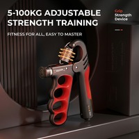 Renforceur de préhension avec compteur, résistance réglable 100 kg, entraîneur mécanique à ressort robuste pour la musculation