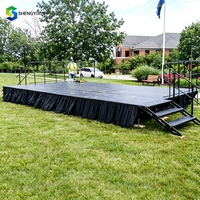 Scène de concert extérieure de haute qualité, structure en aluminium, plateforme modulaire, capacité de charge de 500 kg, hauteur réglable de 0,4 à 2 m