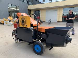 Pompe à béton diesel 4 cylindres 50 CV à structure secondaire inclinée, convoyeur à béton pour petits granulats avec tuyaux offerts - Product Image 4