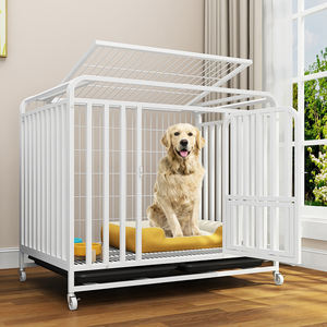 48/42/38 inç ağır köpek sandık ekstra büyük XL XXL yıkılmaz köpek sandık Metal büyük köpek kafesi ile tekerlekler - Product Image 2