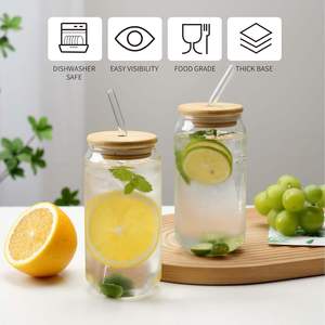 แก้วน้ำชาไข่มุกทรงกระป๋องเบียร์ ขนาด 12 ออนซ์ 16 ออนซ์ พร้อมฝาไม้ไผ่และหลอดดูด ลดราคาพิเศษ - Product Image 2