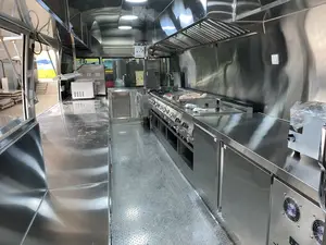 Solusi peralatan dapur truk Trailer Makanan Cepat untuk truk makanan dapur sepenuhnya dilengkapi